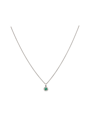 Crivelli Emerald Collection Gold Necklace, Diamonds and emerald 0.22 ct - 412-44852-15