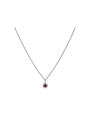 Crivelli Ruby collection Necklace in gold, diamonds and ruby 0.26 ct - 412-44852-15