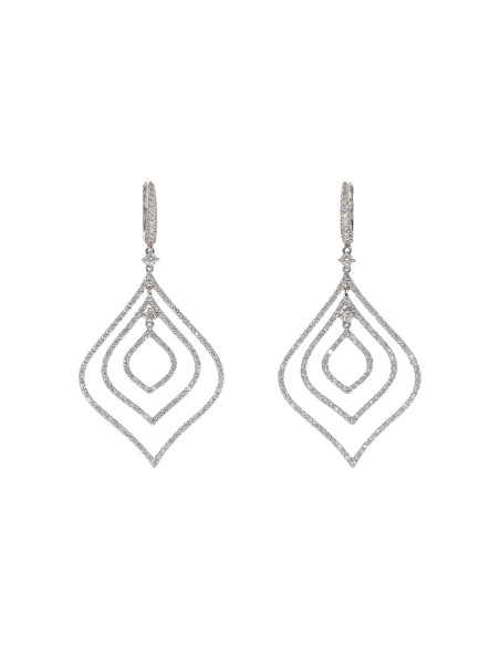 Crivelli Diamonds Collection Earrings "LEAF" in gold and diamonds 2.11 ct - 320-E1730