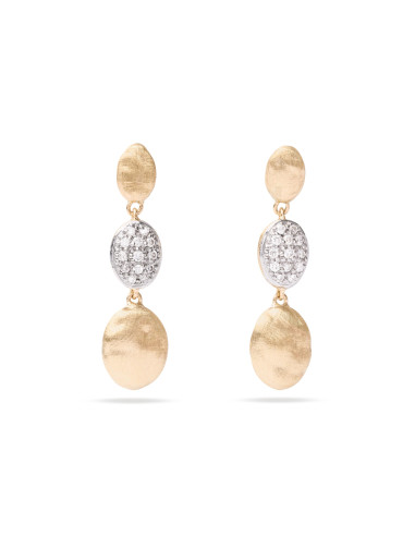 Marco Bicego Siviglia earrings in yellow gold and diamonds - ref: OB1234-B