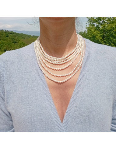 UTOPIA AQUA Weißgold-Halskette und Perlen 5-5.5...