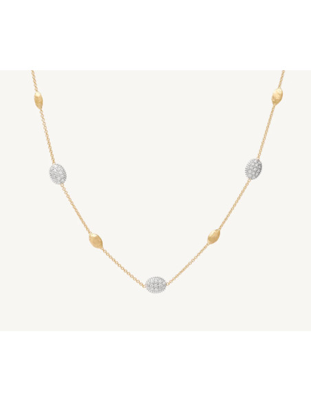 Marco Bicego Siviglia necklace in yellow gold and diamonds 0.60 ct - 42cm - ref: CB1838-E-B