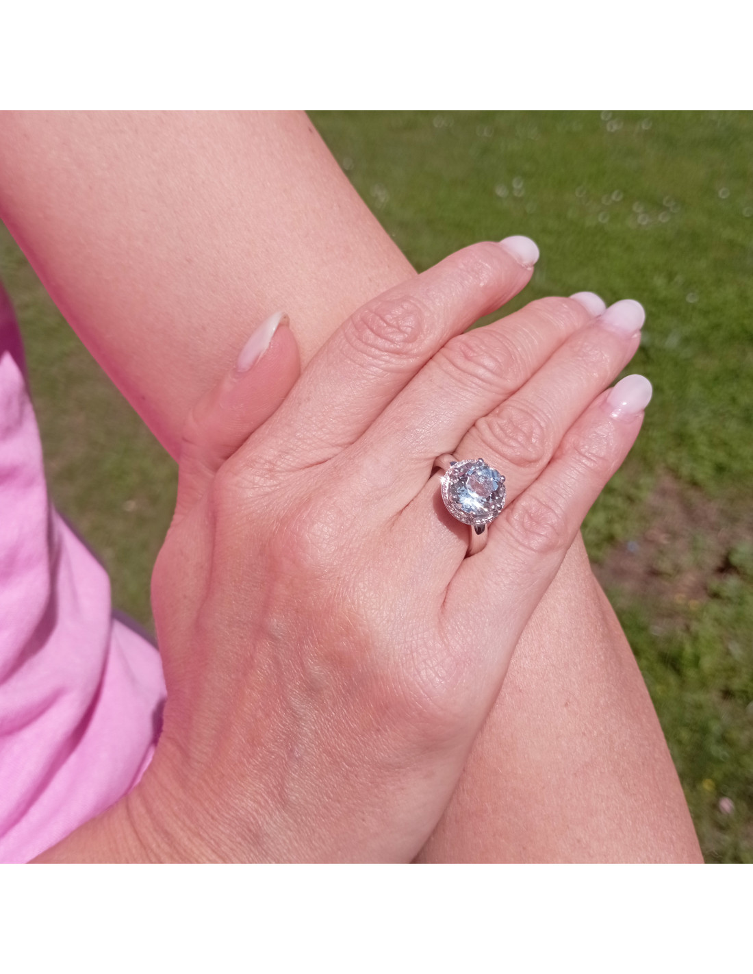 DAMIANI MINOU ANELLO IN ORO BIANCO E ACQUAMARINA minou ring aquamarine