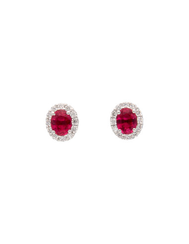Crivelli Ruby Collection Gold Earrings , Diamonds and ruby 0.95 ct - 234-5069