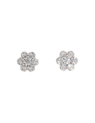 Crivelli Diamonds Collection Earrings "FLOWER" in gold and diamonds 0.90 ct - 234-5236