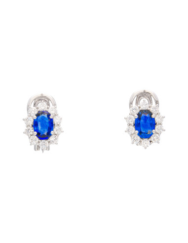 DAMIANI CLASSIC earrings in white gold, 1.63 ct sapphires and 0.80 ct diamonds - 20097361