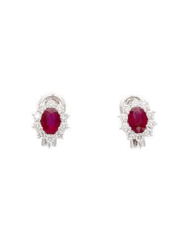 DAMIANI CLASSIC earring in white gold, 1.75 ct rubies and 0.80 ct diamonds - 20097424
