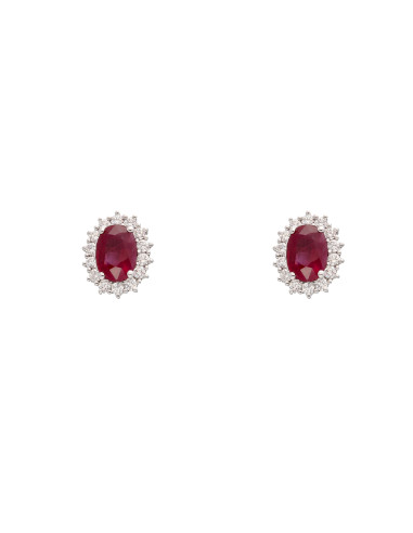 Crivelli Ruby Collection Gold Earrings , Diamonds and ruby 1.95 ct - 234-B5032-7-5