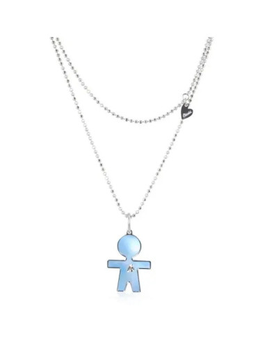Bimbi Jewels Gioiamore Child necklace in silver and mother of pearl - ref: CLBI19B/MOPWBL