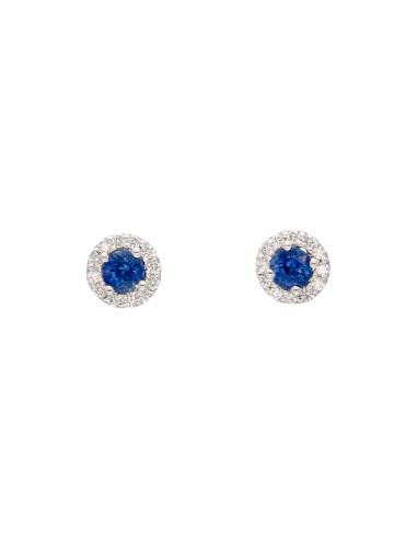 Crivelli Sapphire Collection Gold Earrings , Diamonds and sapphires 0.81 ct - 234-3269-30