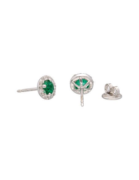 Crivelli Emerald Collection Gold Earrings , Diamonds and emerald 0.64 ct - 234-3269-30