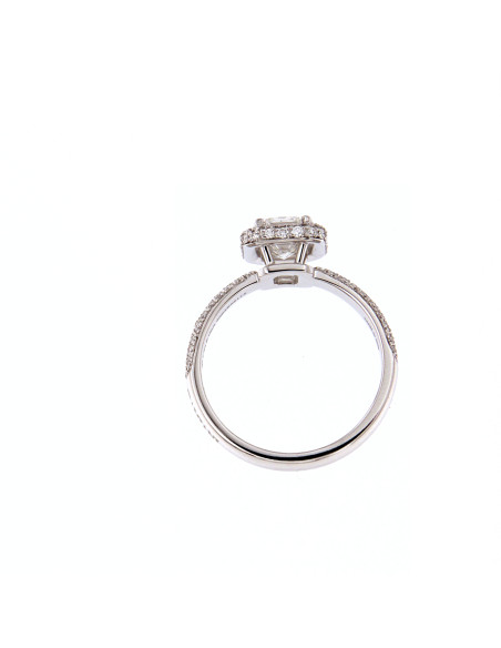 DAMIANI MINOU RING AUS WEISSGOLD MIT Smaragdschliff Diamant 1.00 ct FULL PAVE