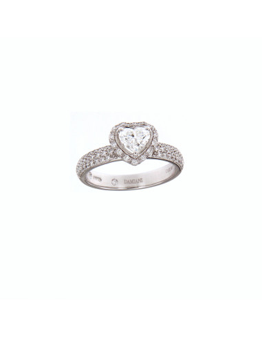 DAMIANI MINOU white gold ring with HEART cut...