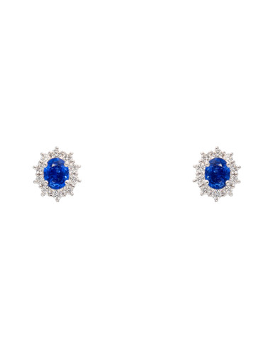 Crivelli Sapphire Collection Gold Earrings , Diamonds and sapphires 0.83 ct - 234-B5025-5-4