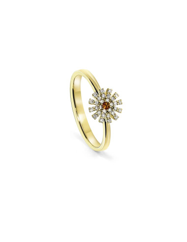 DAMIANI MARGHERITA кольцо из желтого золота с бриллиантами и цитрином - 20072971