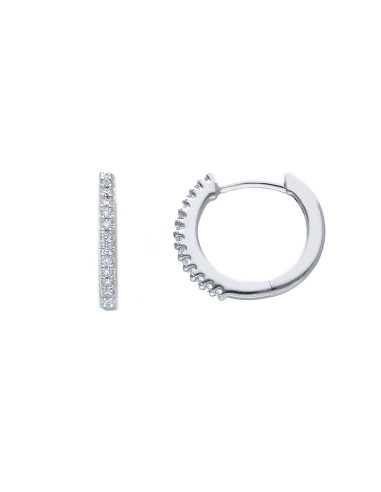 LJ ROMA CLASSIC collection "circle" earrings in white gold and diamonds 0.09ct - 254008