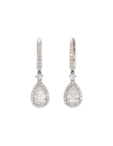 Crivelli Diamonds Collection Earrings "DROP" in gold and diamonds 0.88 ct - 372-2421