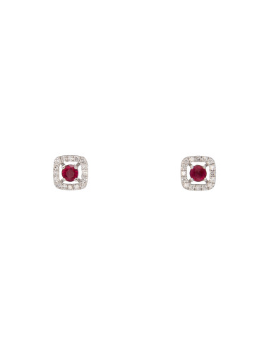 Crivelli Ruby Collection Gold Earrings , Diamonds and ruby 0.18 ct - 370-XE5538