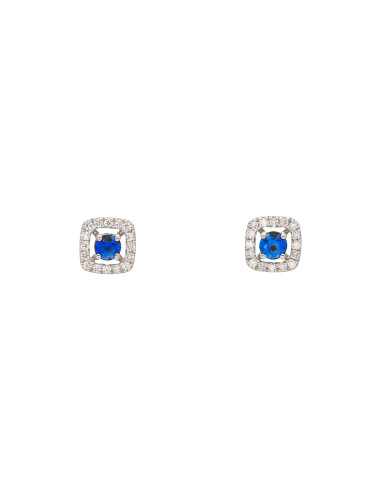 Crivelli Сапфировая коллекция Золотые серьги, бриллианты и сапфиры 0.15 ct - 370-XE3290