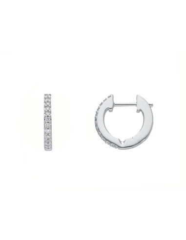 LJ ROMA CLASSIC collection "circle" earrings in white gold and diamonds 0.10ct - 246855