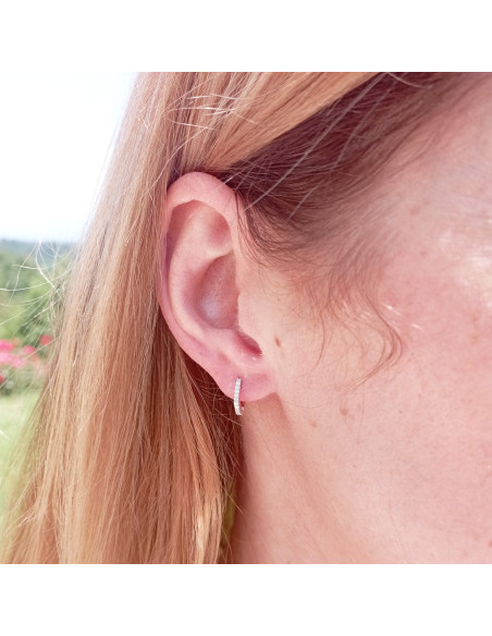 LJ ROMA CLASSIC collection "circle" earrings in white gold and diamonds 0.10ct - 246855