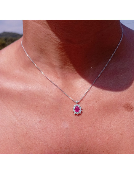 Crivelli Ruby Collection Halskette in Gold, Diamanten und - 024-G0530-B Rubin 0.70 ct