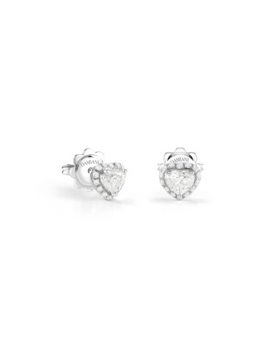 DAMIANI MINOU light point earrings in white gold and heart cut diamonds 1.24 ct - 81100980