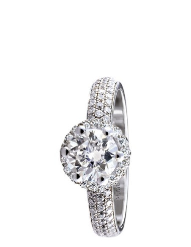 DAMIANI MINOU ANELLO IN ORO BIANCO CON DIAMANTE 0.40 ct FULL PAVE 