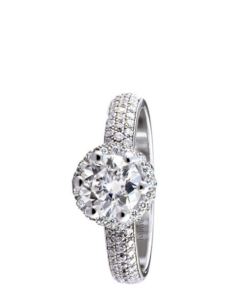 DAMIANI MINOU ANELLO IN ORO BIANCO CON DIAMANTE 0.40 ct FULL PAVE 