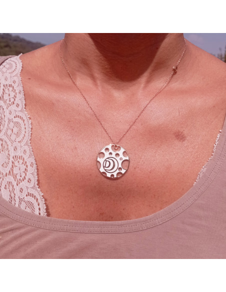 DAMIANI DAMIANISSIMA COLLANA BIFACCIALE IN ORO ROSA, DIAMANTE (0,01ct) E CERAMICA BIANCA E NERA Ref. 20058573