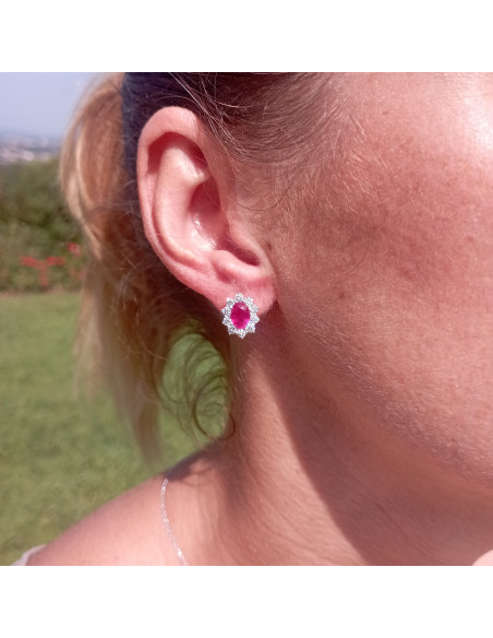 DAMIANI CLASSIC серьга из белого золота с рубинами 1,75 карата и бриллиантами 0,80 карата - 20097424