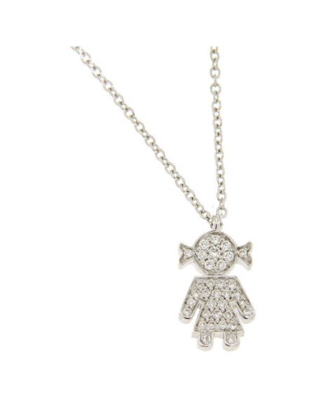 Easy COLLANA IN ORO BIANCO CON DIAMANTI (ct 0,21) ref: 289-VP7597