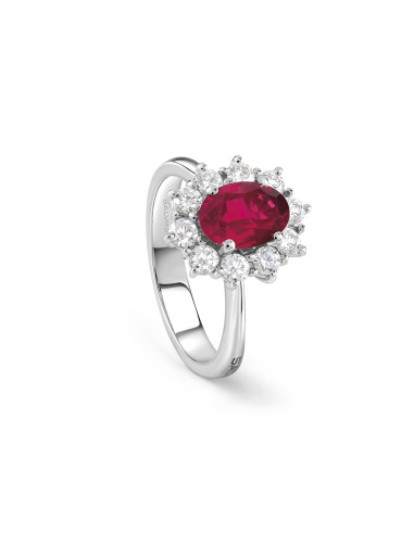 SALVINI Love For Color anello in oro bianco, rubino 0.65 ct e diamanti 0.41 ct - 20098427
