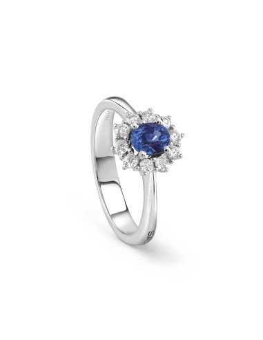 SALVINI Love For Color anello in oro bianco, zaffiro 0.45 ct e diamanti 0.25 ct - 20098337