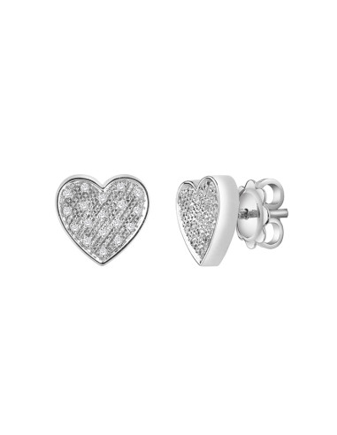 SALVINI I Segni "HEART" earrings in white gold and diamonds 0.14 ct - 20071365