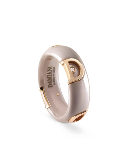 Damiani D.ICON Keramik-Ring Cappuccino, Rotgold und Diamanten - 7 mm - 20087258