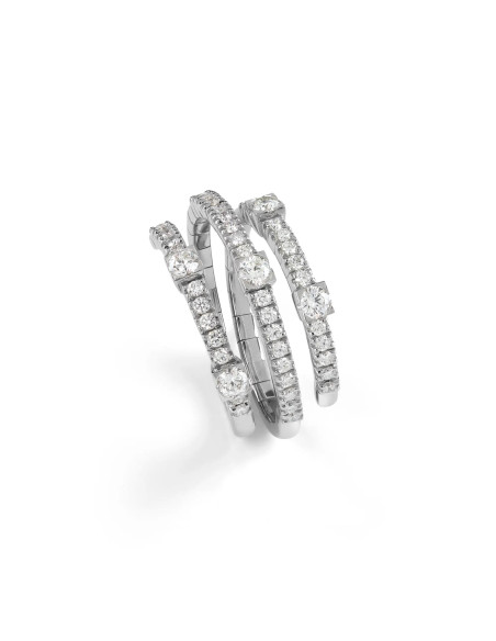 DAMIANI NOTTE DI SAN LORENZO FLEXI „elastischer“ Ring aus Weißgold und Diamanten (0,87 ct) Ref. 20085822