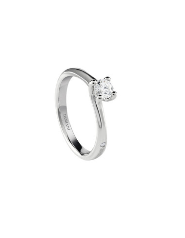 DAMIANI AMAMI anello solitario in oro bianco e diamante ct 0.41 colore D - GIA