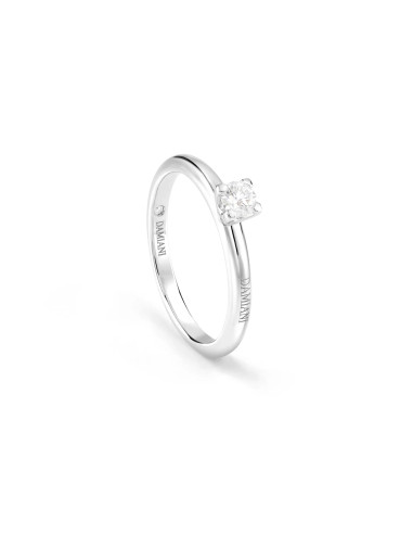 DAMIANI LUCE "4 GRIFF" anello solitario in oro bianco e diamante ct 0.30 colore D - GIA