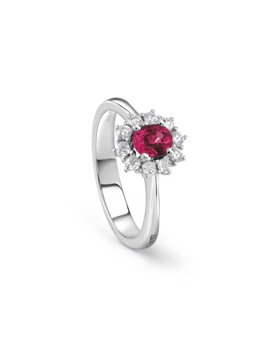 SALVINI Love For Color anello in oro bianco, rubino 0.45 ct e diamanti 0.26 ct - 20100177