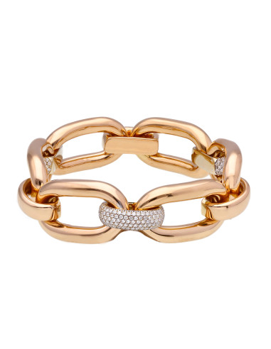 LJ ROMA Diamanti collection "mesh" bracelet in rose gold and diamonds 1.91ct - 267526