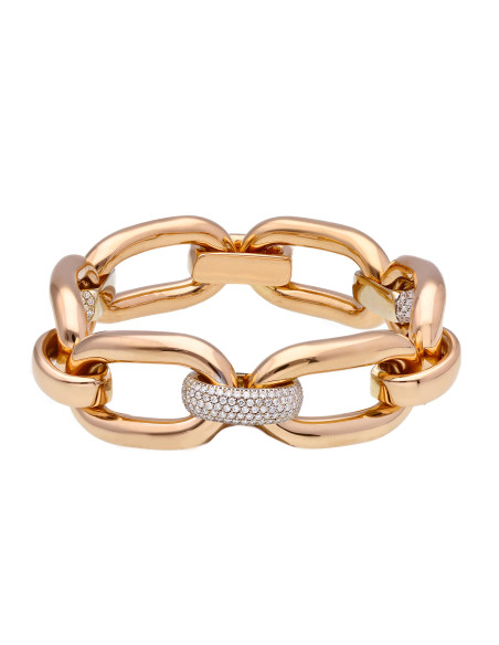 LJ ROMA Diamanti collection "mesh" bracelet in rose gold and diamonds 1.91ct - 267526