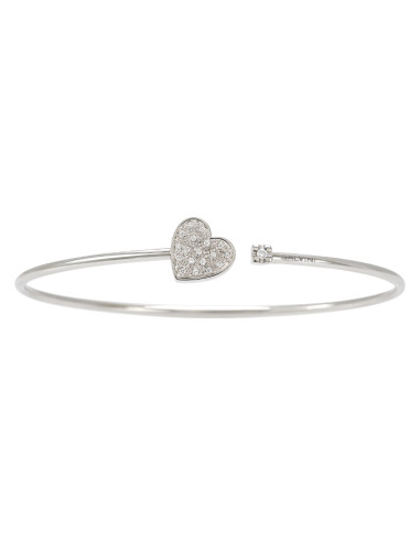 SALVINI I Segni bracelet "HEART" in white gold and diamonds 0.06 ct - 20075943