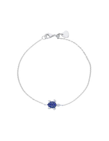 LJ ROMA Symbolkollektion, „Schildkröten“-Armband aus Weißgold, Diamanten und Saphiren – 249307