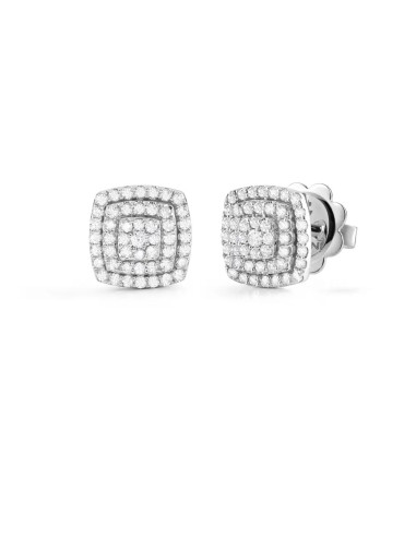 SALVINI Bagliori "square" earrings in white gold and diamonds 0.33 ct - 20089374