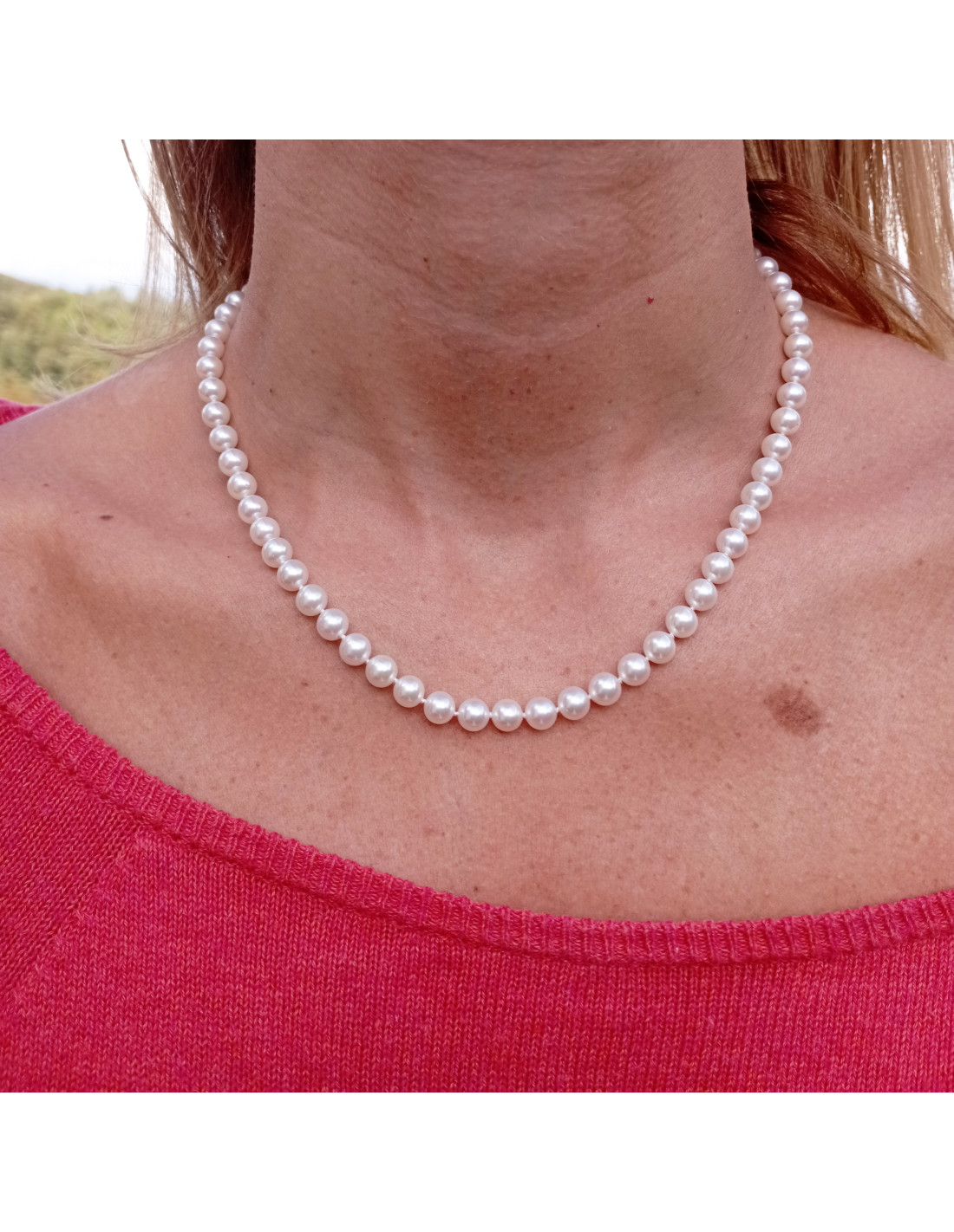 DAMIANI LE PERLE collana di perle 6.00-6.50 con chiusura in oro bianco e  diamante - ref: 20083459