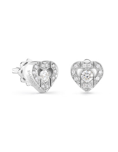 DAMIANI Belle Epoque "heart" earrings in white gold and diamonds 0.40 ct - Ref. 20089204