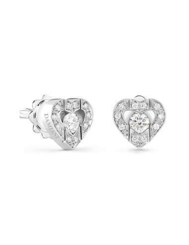 DAMIANI Belle Epoque orecchini "CUORE" in oro bianco e diamanti 0.40 ct - Ref. 20089204