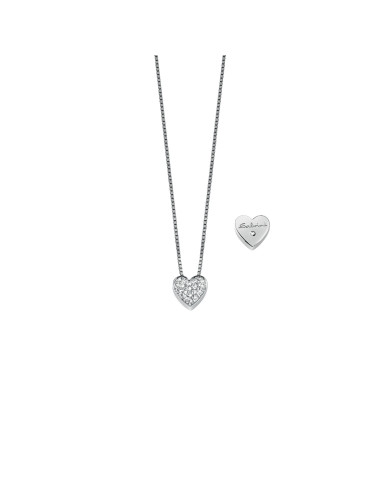 SALVINI I Segni "heart" necklace in white gold and diamonds 0.05 ct - 20067541