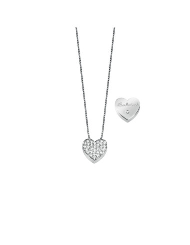 SALVINI I Segni "heart" necklace in white gold and diamonds 0.36 ct - 20067544